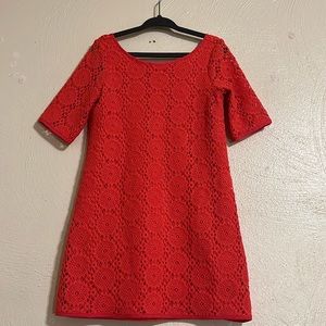 Lilly Pulitzer coral crotchet dress small